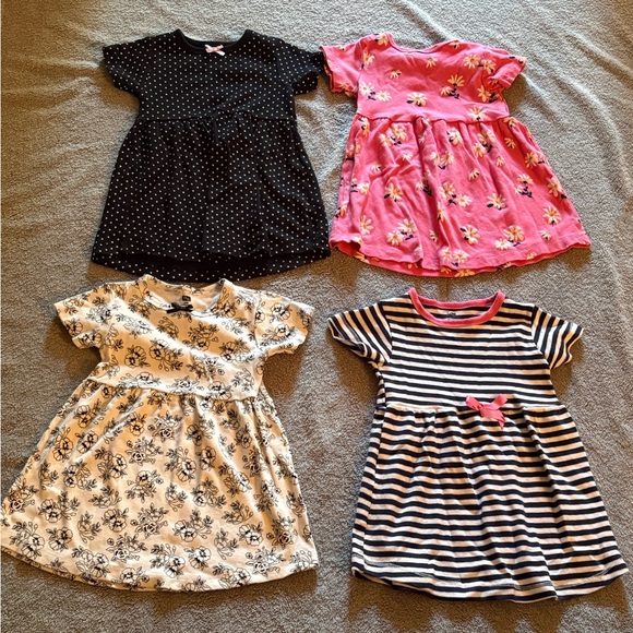 Hudson Baby Other - Hudson Baby HB Lot Of 4 Dresses Size 24 Months Floral Stripes Polka Dots